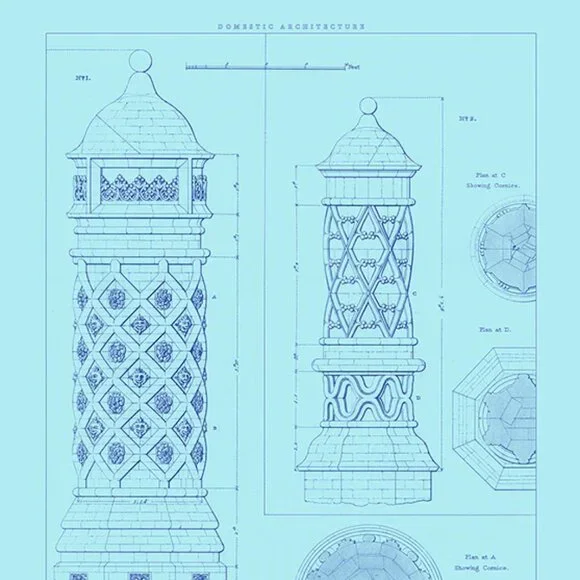 Architectural Print: East Barsham Manor Turret /+ Size A2